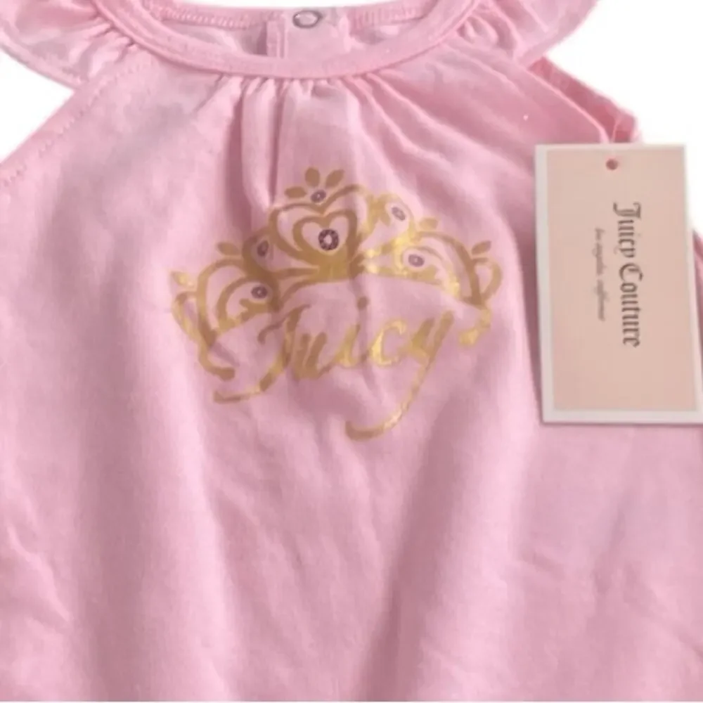 Juicy Couture pink ruffle Short sleeve onesie